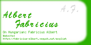 albert fabricius business card